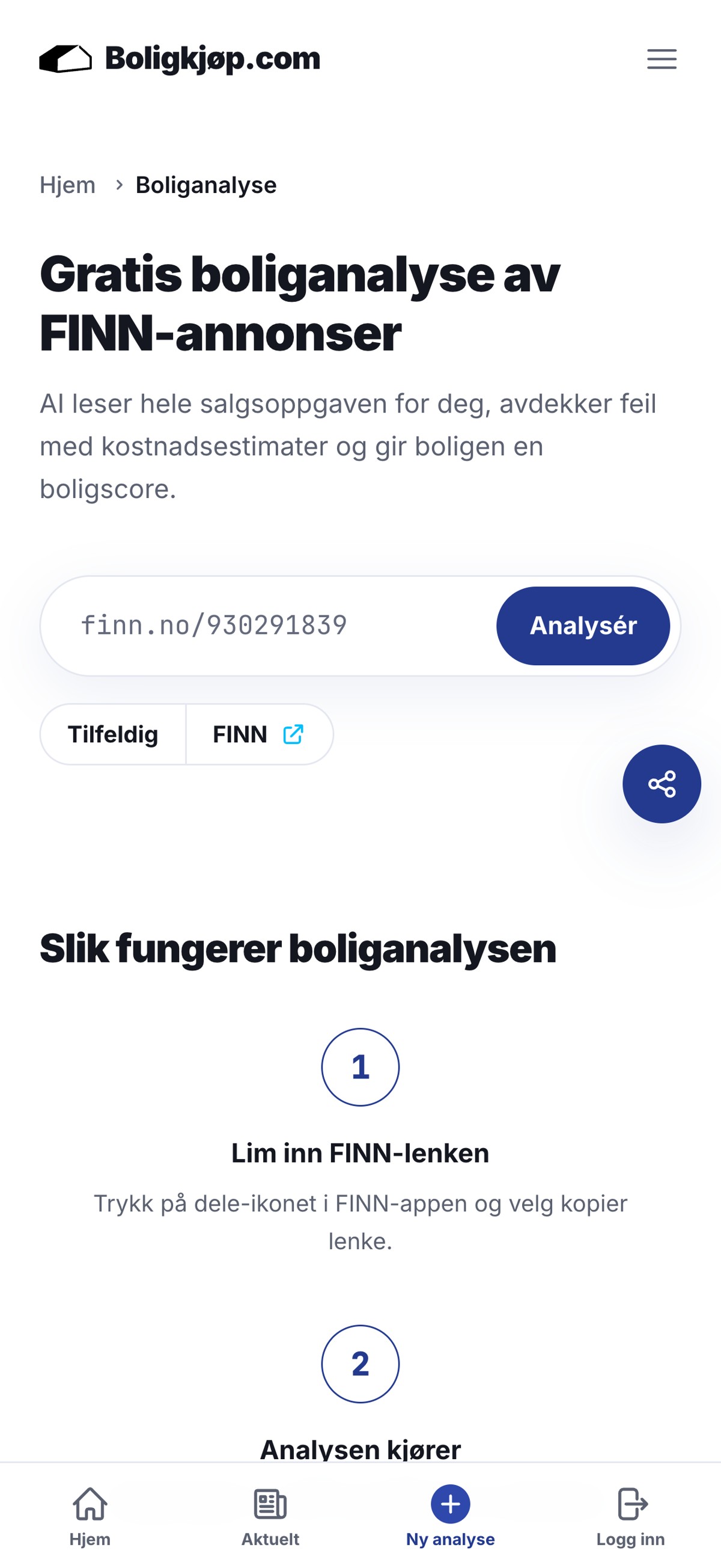 Gratis AI-boliganalyse av FINN-annonse: slik fungerer analysen